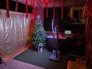 Modern party photo booth rental in Atlanta with instant printing and a sleek design, perfect for birthdays, anniversaries, and holiday parties.